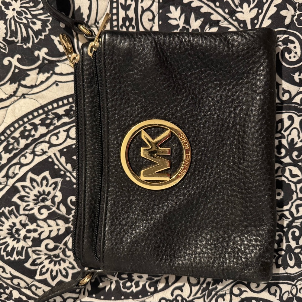 Michael Kors Black Leather Crossbody Bag